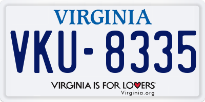 VA license plate VKU8335