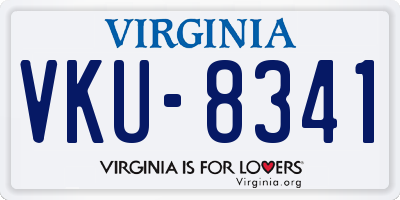 VA license plate VKU8341