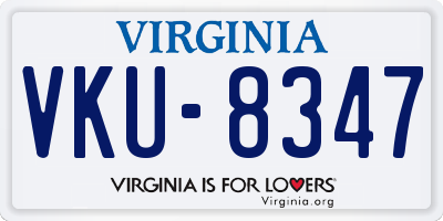 VA license plate VKU8347