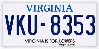 VA license plate VKU8353