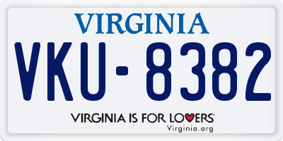 VA license plate VKU8382