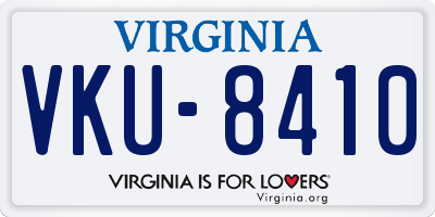 VA license plate VKU8410