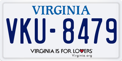 VA license plate VKU8479