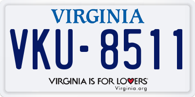 VA license plate VKU8511