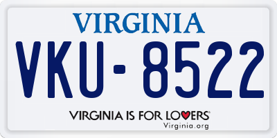 VA license plate VKU8522