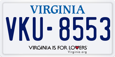 VA license plate VKU8553