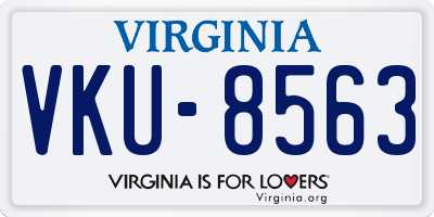 VA license plate VKU8563