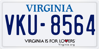 VA license plate VKU8564
