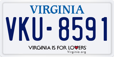 VA license plate VKU8591