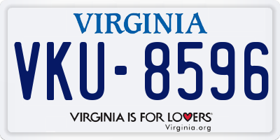 VA license plate VKU8596