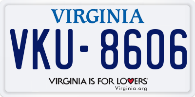 VA license plate VKU8606