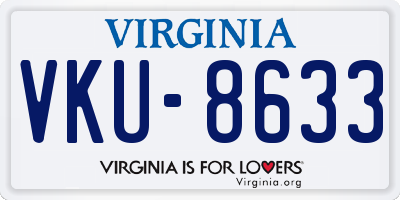 VA license plate VKU8633