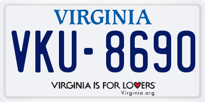 VA license plate VKU8690