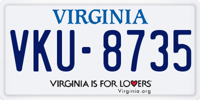 VA license plate VKU8735