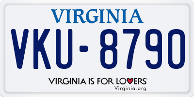 VA license plate VKU8790