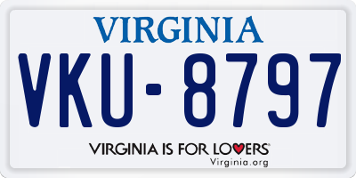 VA license plate VKU8797