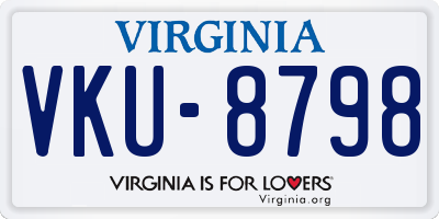 VA license plate VKU8798