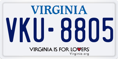 VA license plate VKU8805