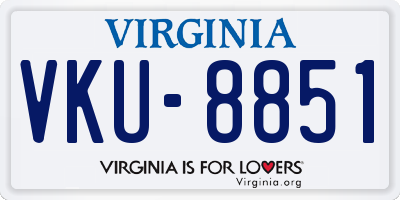 VA license plate VKU8851