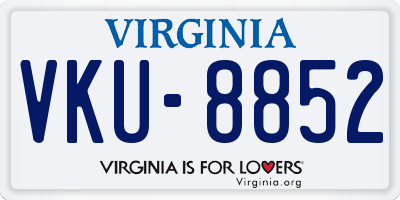 VA license plate VKU8852