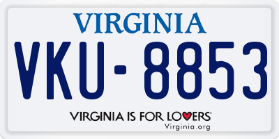 VA license plate VKU8853