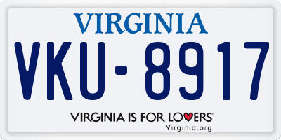 VA license plate VKU8917