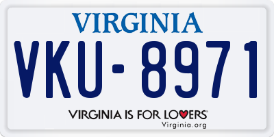 VA license plate VKU8971