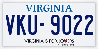 VA license plate VKU9022