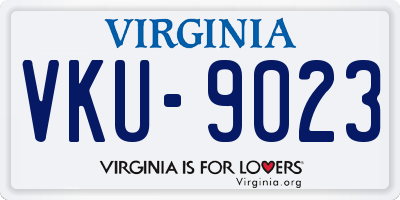 VA license plate VKU9023
