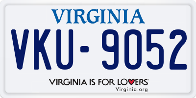VA license plate VKU9052