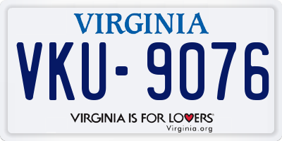 VA license plate VKU9076