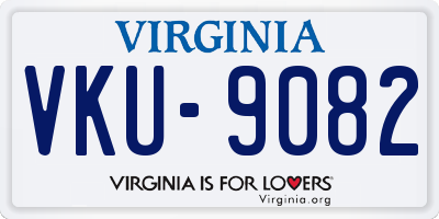 VA license plate VKU9082