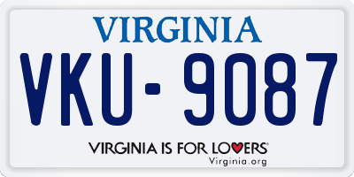 VA license plate VKU9087