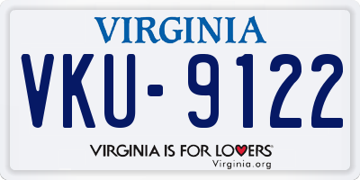 VA license plate VKU9122