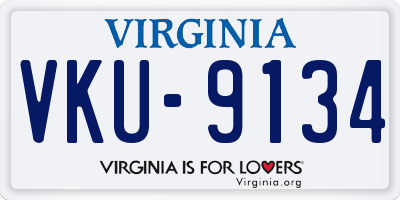 VA license plate VKU9134