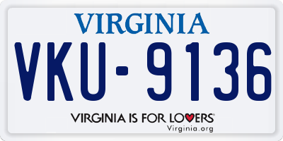 VA license plate VKU9136