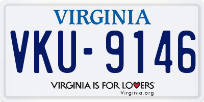VA license plate VKU9146