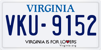 VA license plate VKU9152