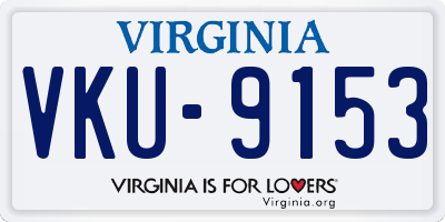 VA license plate VKU9153