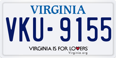 VA license plate VKU9155