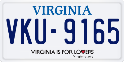 VA license plate VKU9165