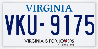 VA license plate VKU9175