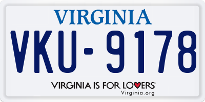 VA license plate VKU9178