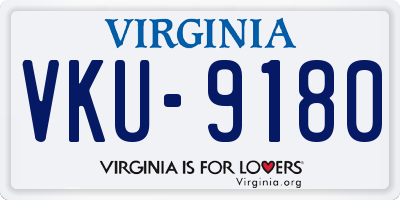 VA license plate VKU9180