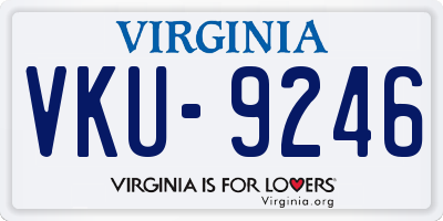 VA license plate VKU9246