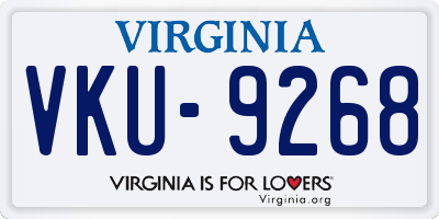 VA license plate VKU9268