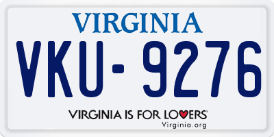 VA license plate VKU9276