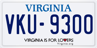 VA license plate VKU9300