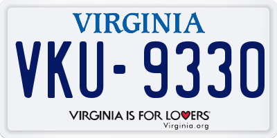 VA license plate VKU9330
