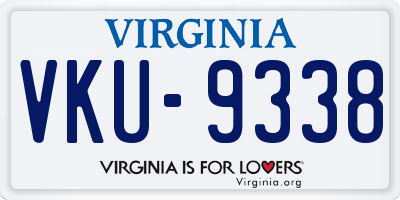 VA license plate VKU9338